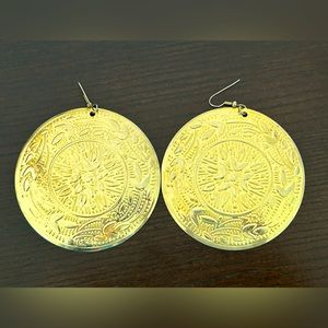 Big Gold Plate tribal/middle eastern style Earrings